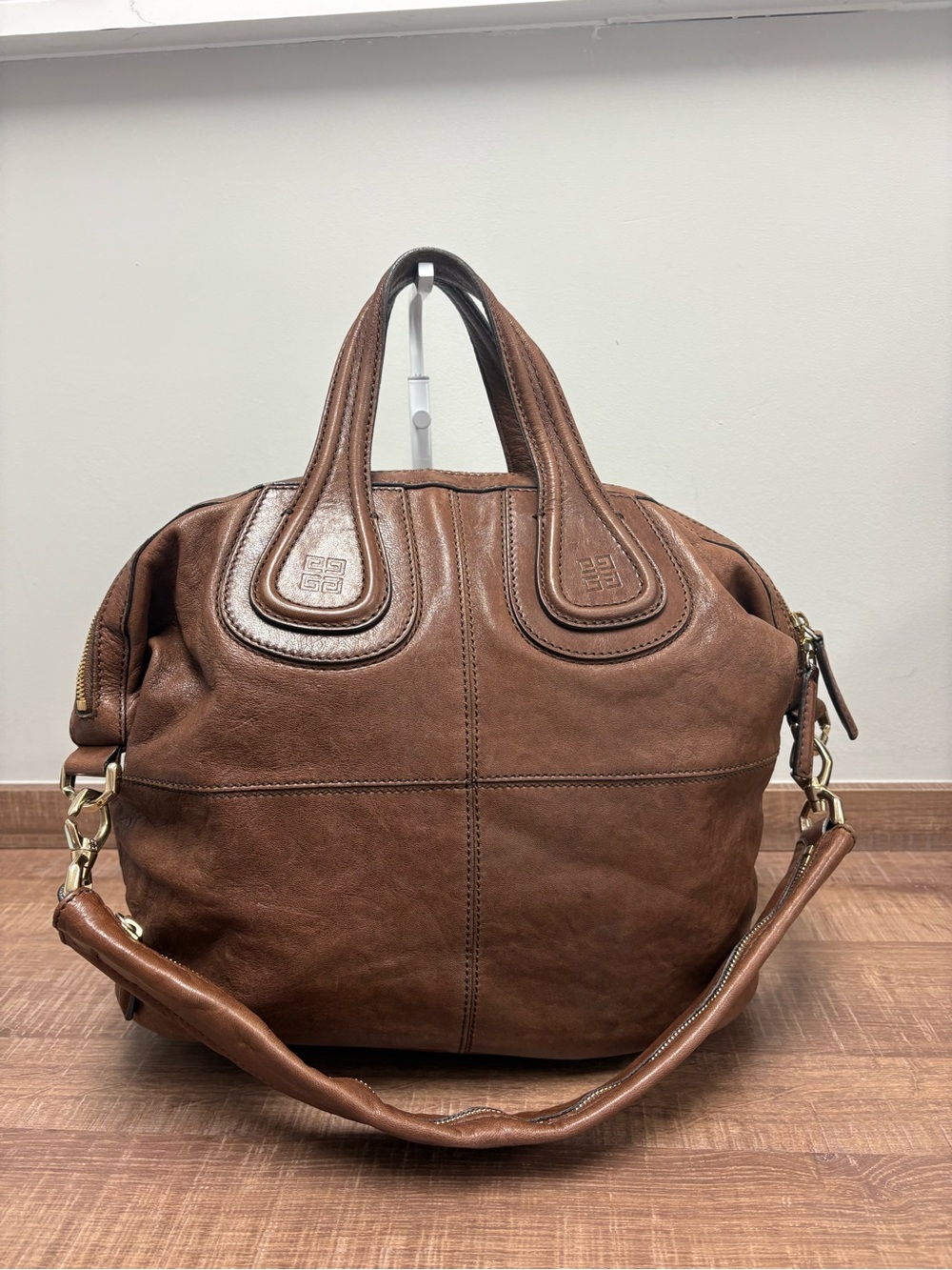 Givenchy Nightingale Brown Leather Satchel Handbag - Women Bags
